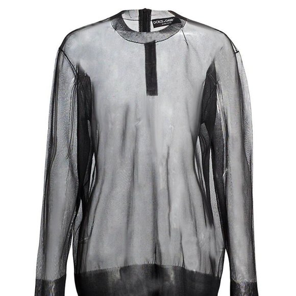 Dolce & Gabbana Sheer Black Pullover Top - Picture 1 of 10